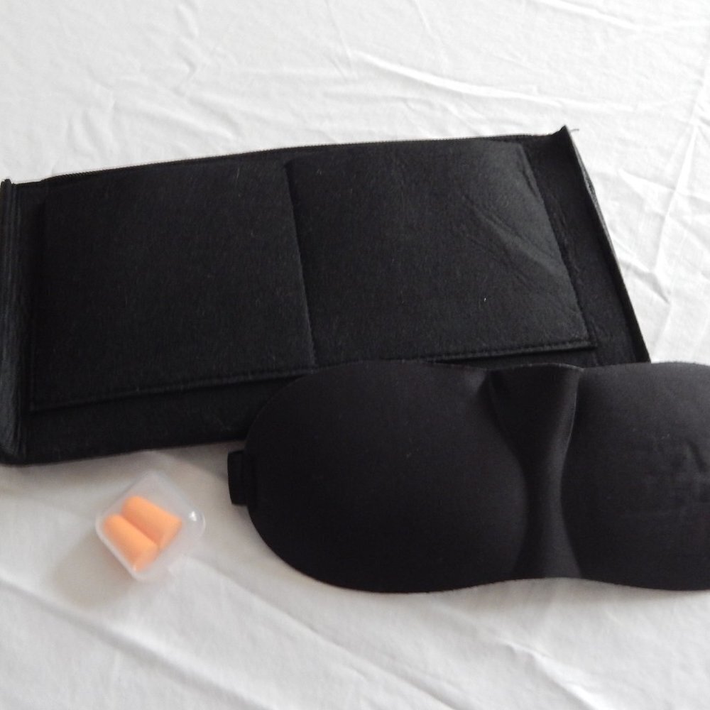 New Without Tags...Black Felt Zippered Pouch..